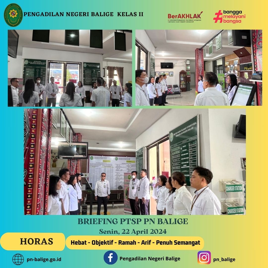 BRIEFING PTSP PN BALIGE HARI SENIN 22 April 2024